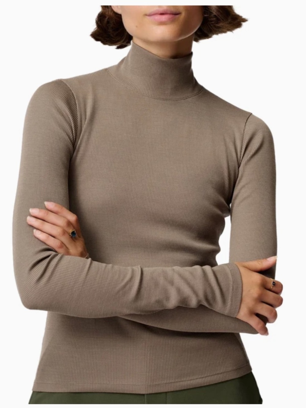 Hikerkind Ribbed Merino Turtleneck in Morel